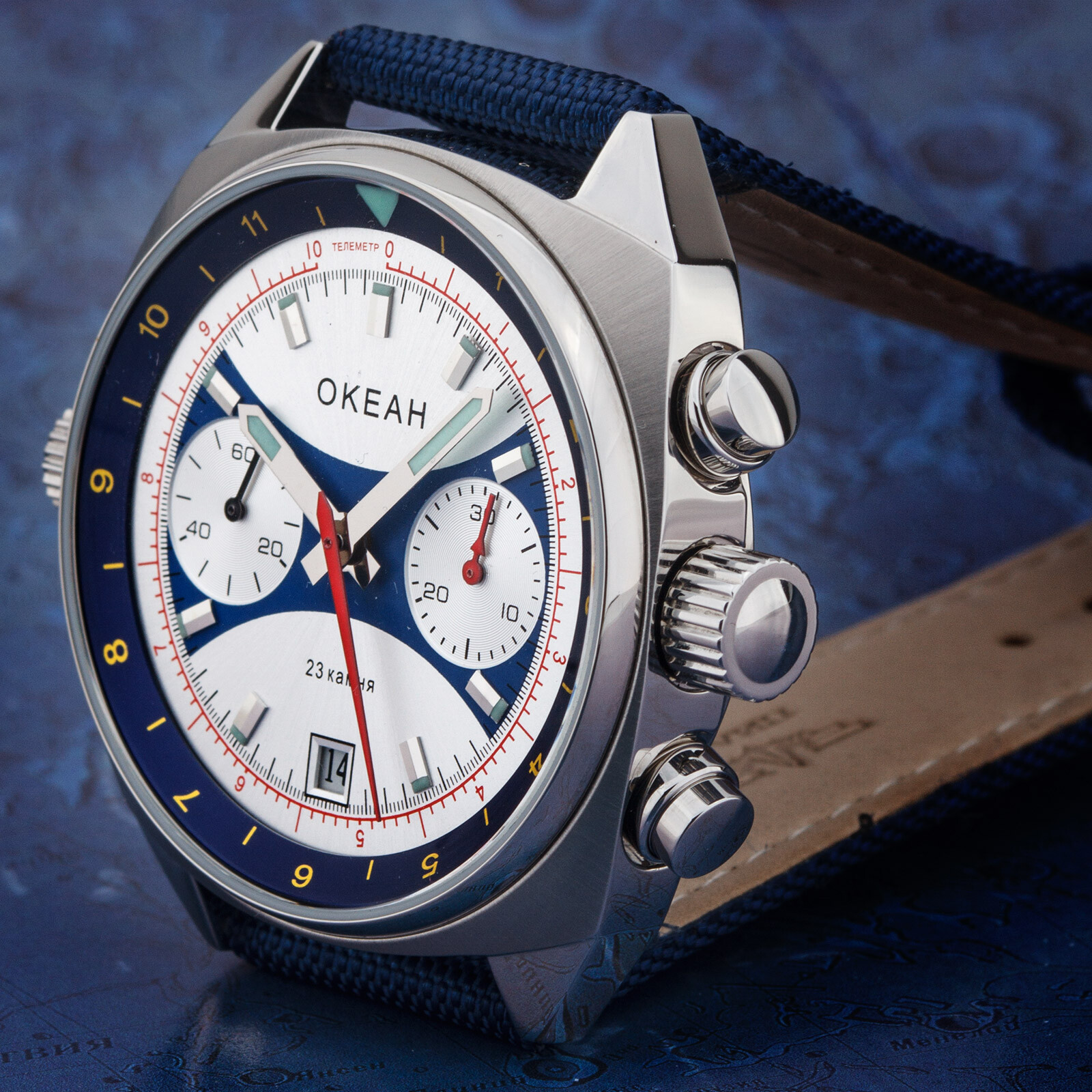 Okeah Poljot Chronograph 3133 Okean Military Russian Watch Ocean