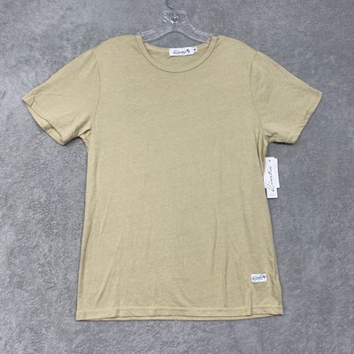 Kinetix Shirt Mens S Beige Crew Neck Short Sleeve Tee Minimal Casual Luxury