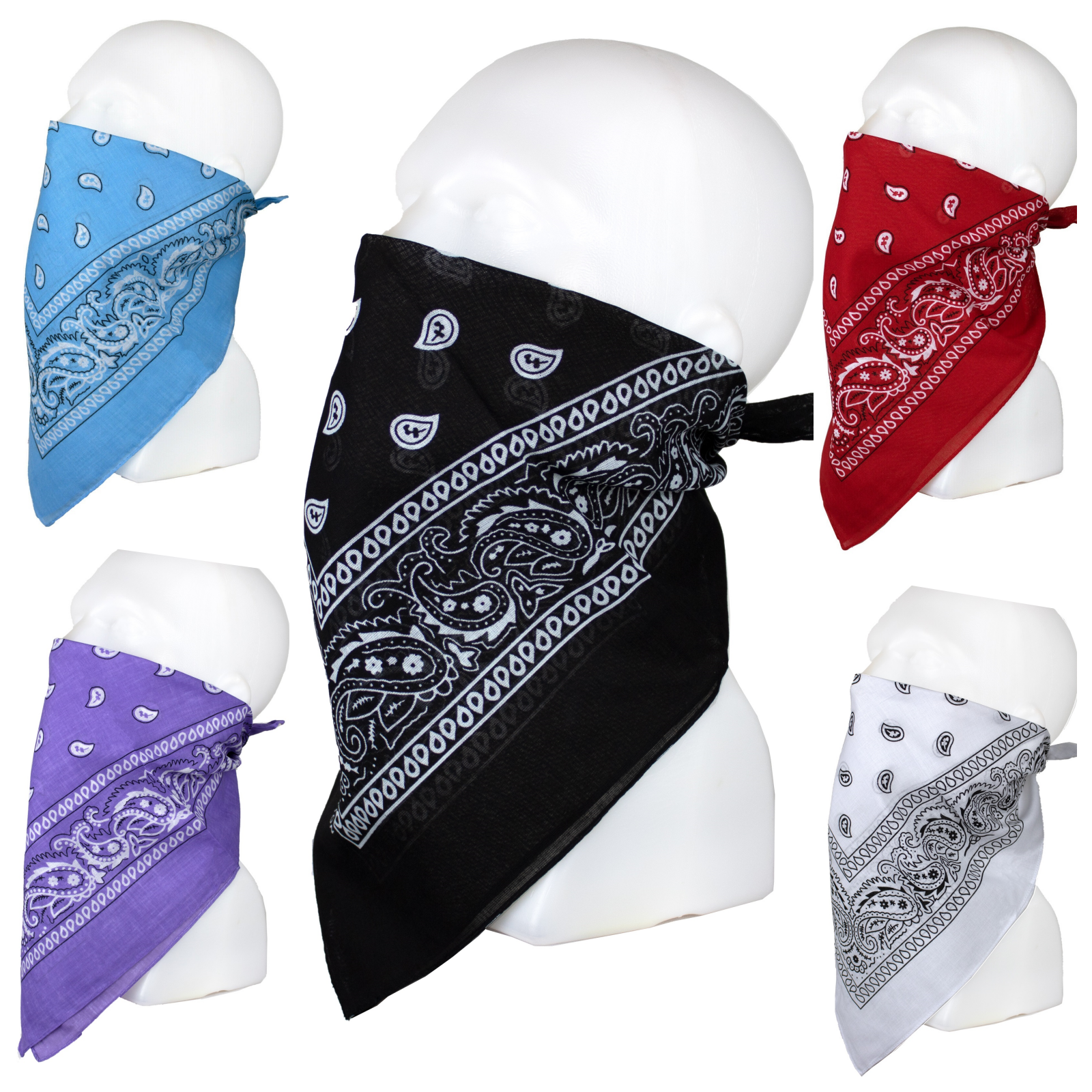 Bandana Paisley Kopftuch Halstuch Nase Mund Maske Tuch Biker 100% Baumwolle 