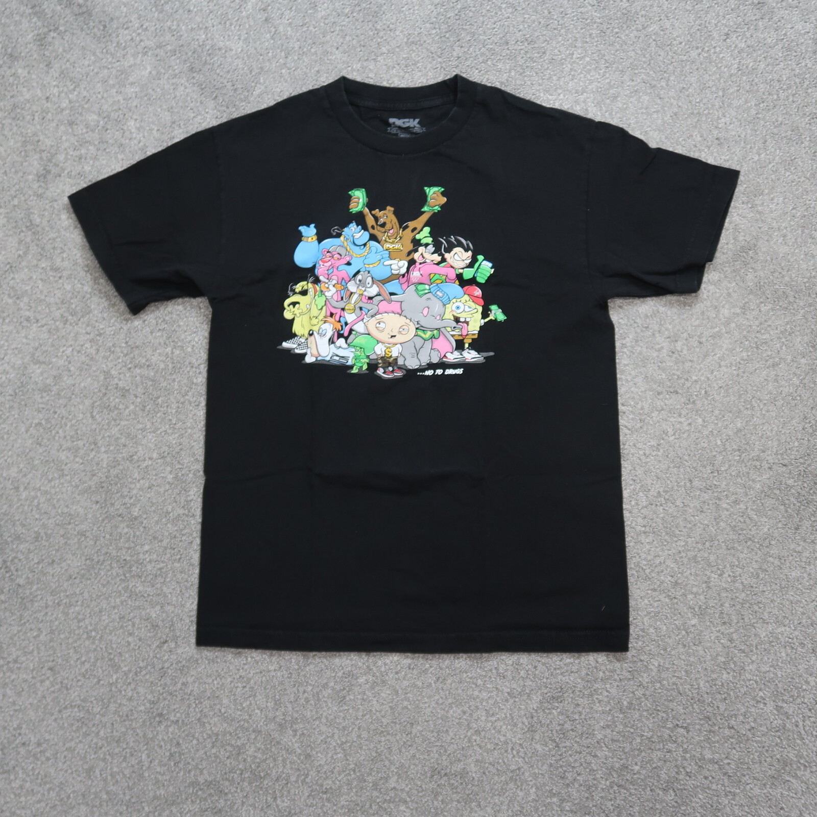 DGK Skateboarding Cartoon Characters Men’s Size Medium Black Short Sleeve Shirt