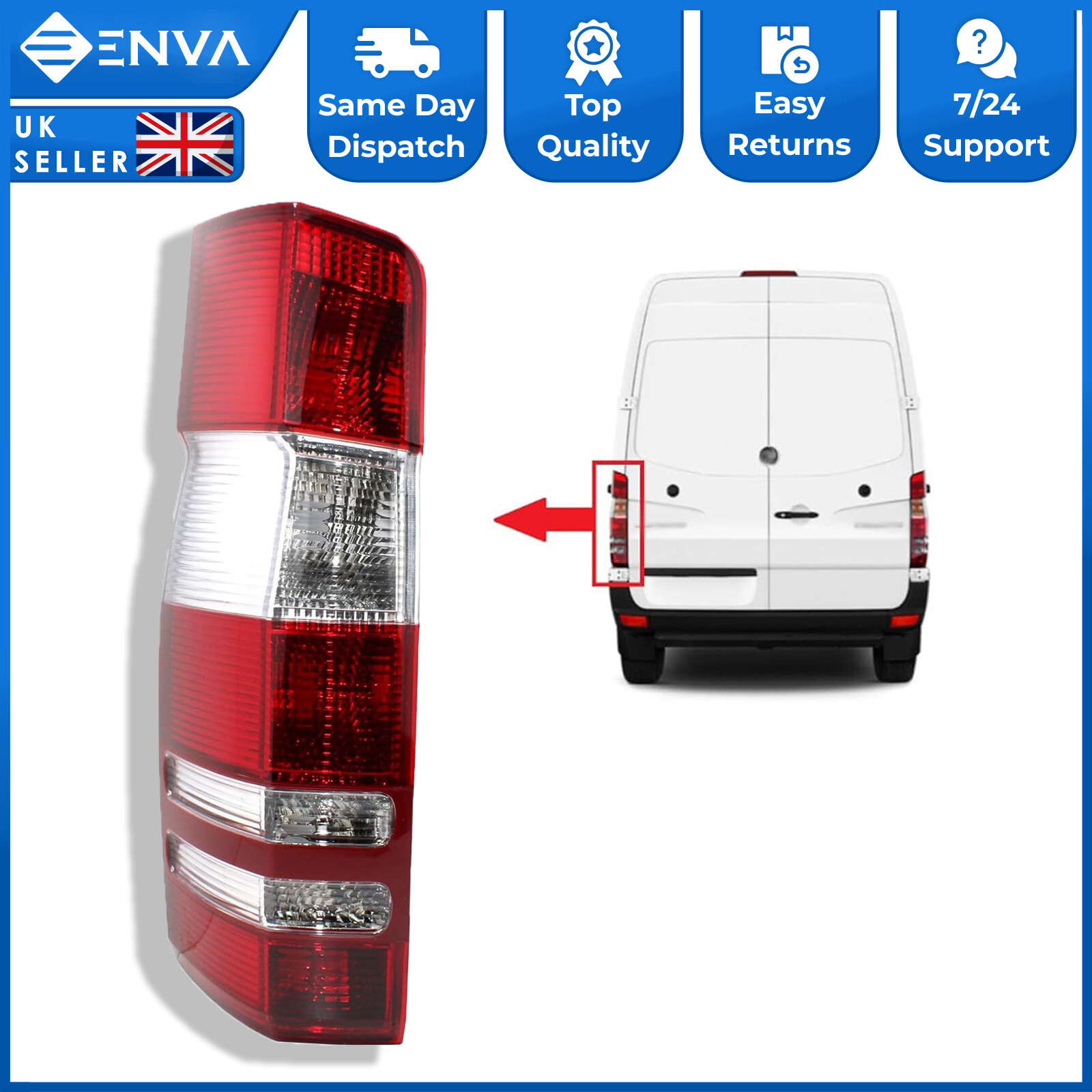 Rear Tail Light Lamp For Mercedes Sprinter 2006-2018 Left Passenger Side