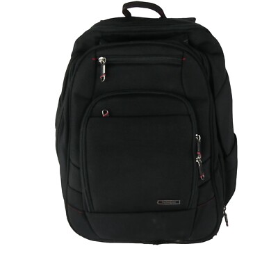 Samsonite Backpack TSA Checkpoint Friendly Black Canvas Laptop Bag Many Pockets