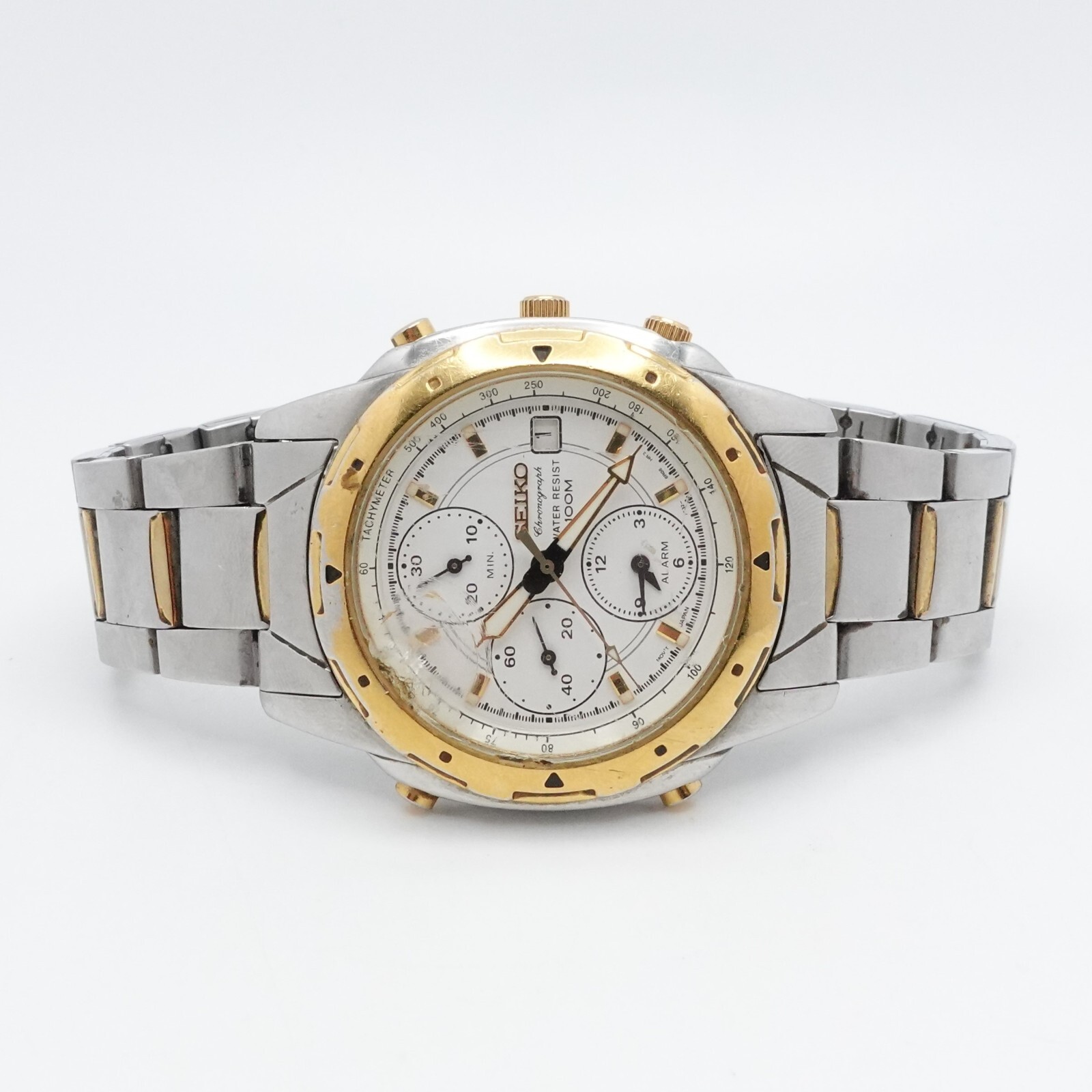 SEIKO セイコー 7T32-6N10 クォーツ クロノグラフ デイト メンズ 