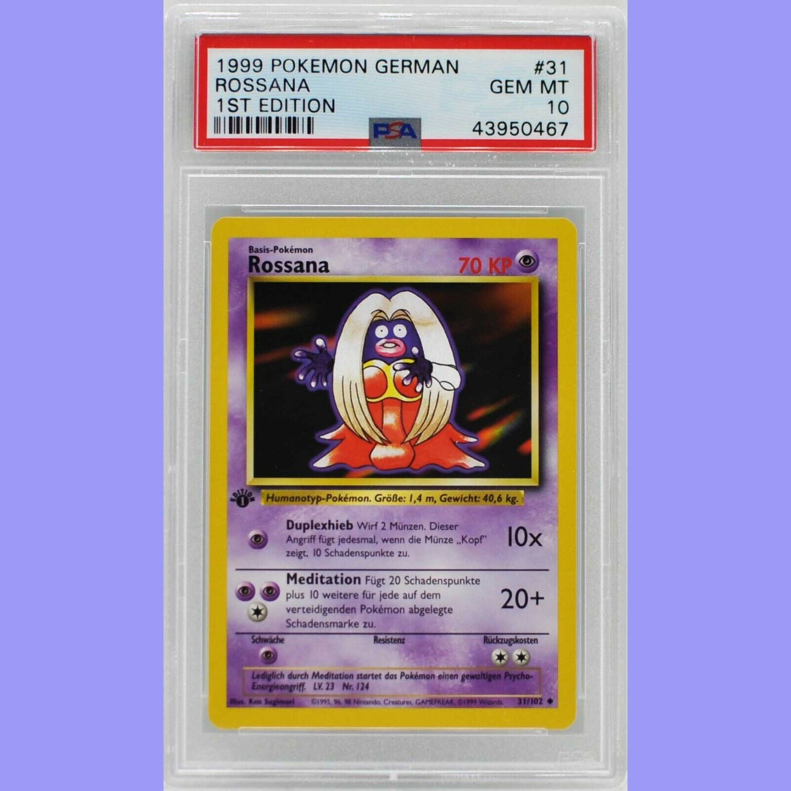 Pokemon 1st Edition Base Set German Jynx (Rossana) 31/102 Pokemon 1st Edition Base Set German Jynx (Rossana) 31/102