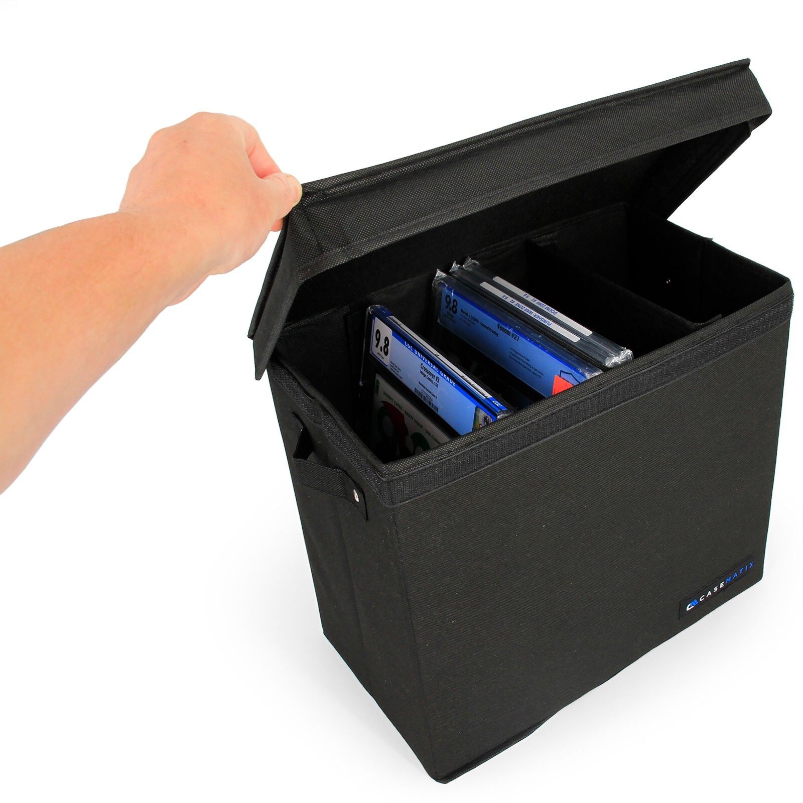 Graded Comic Book Storage Case Fits 28 CGC Graded Comics in Book Bin W/ Dividers