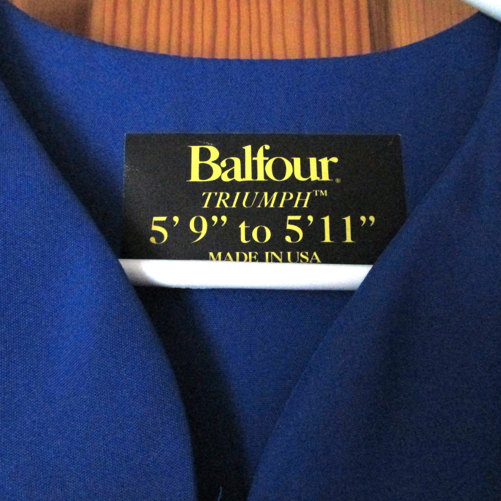 Balfour Royal Blue Zip Front Choir Graduation Gown Costume Size 5'9