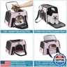 ROSEBB Cat Carrier Dog Carrier Pet Carriers for Medium Small Cats Dogs Puppies up to 15 Lbs,TSA Airline Approved Small Dog Cat Carriers Soft Sided,Collapsible Travel Puppy Carrier (Pink, Large)