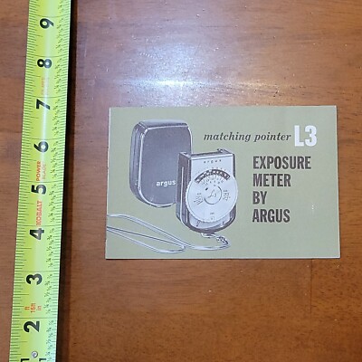 MATCHING POINTER L3 ARGUS EXPOSURE METER MANUAL OLD VINTAGE #4