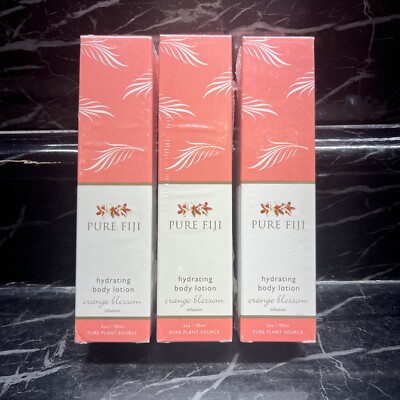 3x Pure Fiji Hydrating Body Lotion Orange Blossom Infusion 3oz Pure Plant Source