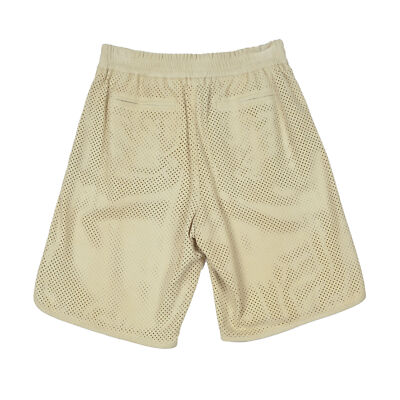 Pre-owned Brunello Cucinelli Women's 100% Leather Atheltic Style Bermuda Shorts In Beige