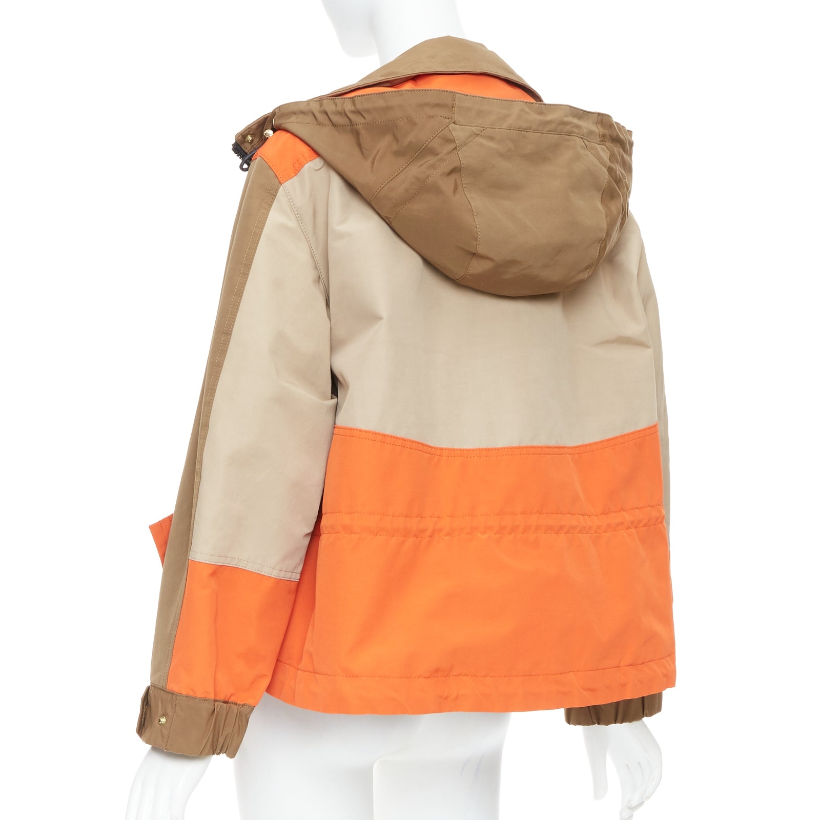 sacai ジャケット SACAI 2022 khaki orange cotton nylon deconstructed flared