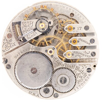 Elgin Grade 241 16-Size 17-Jewel Antique Pocket Watch Movement, Nice Dial