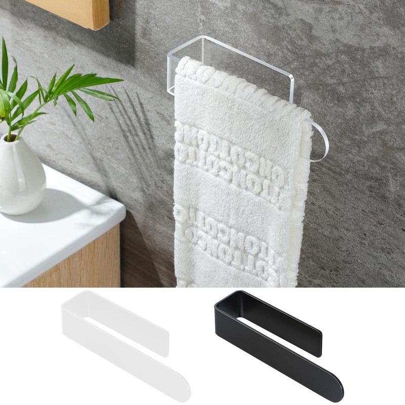Rail Bathroom Acrylic U Shaped Towel Bar Holder Self Adhesive Hand Racks
