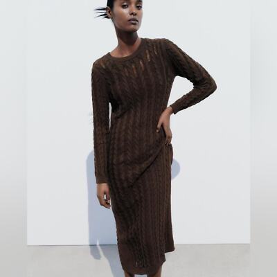 ZARA CABLE-KNIT DRESS | eBay