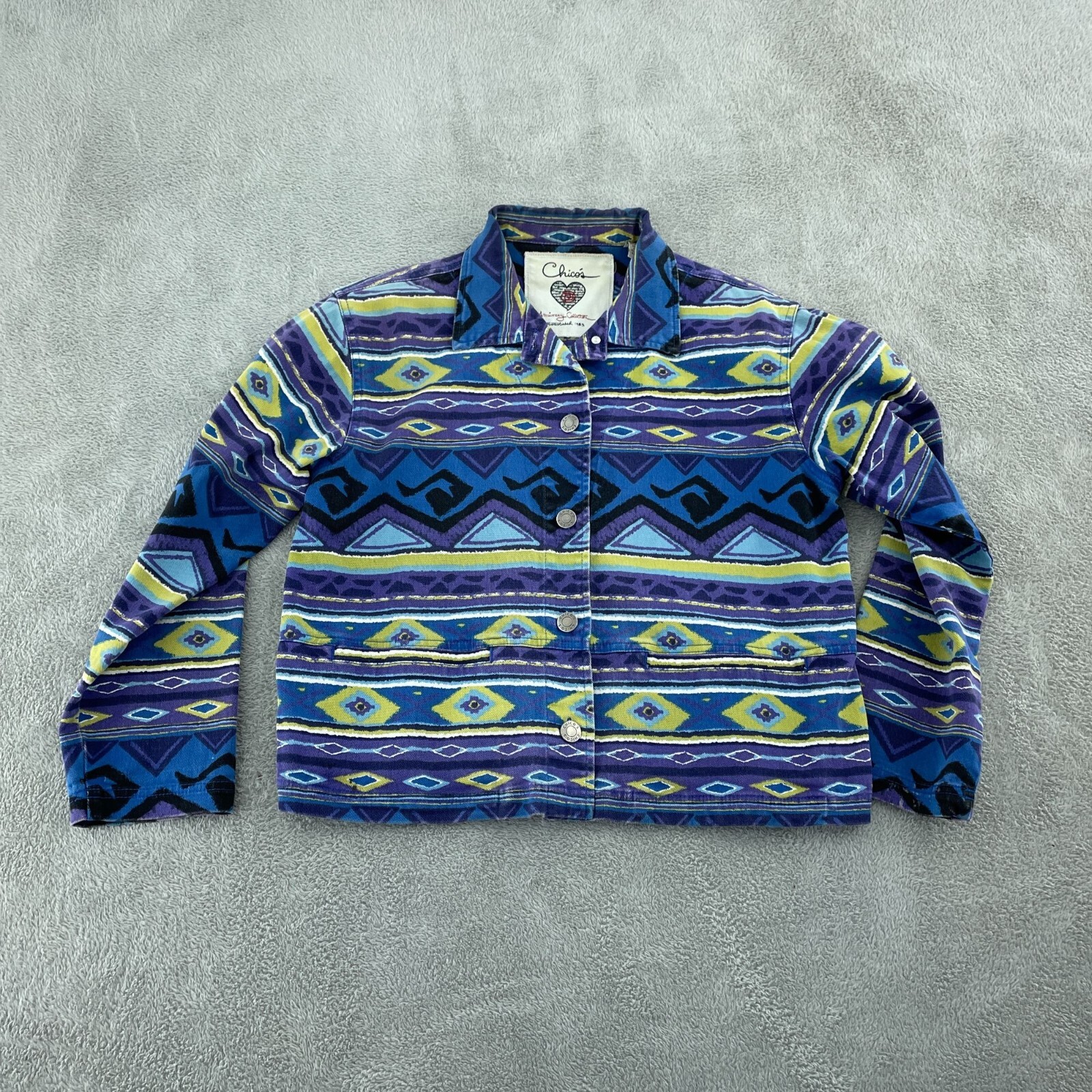 Chicos Anniversary Collection Jacket Sz 1 (M) Aztec
