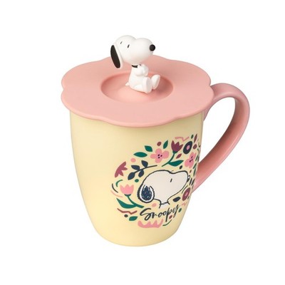 Grupo Erik Ceramic Mug with Lid - Snoopy Gifts for Dog Lovers   12.3 oz - 350 ml