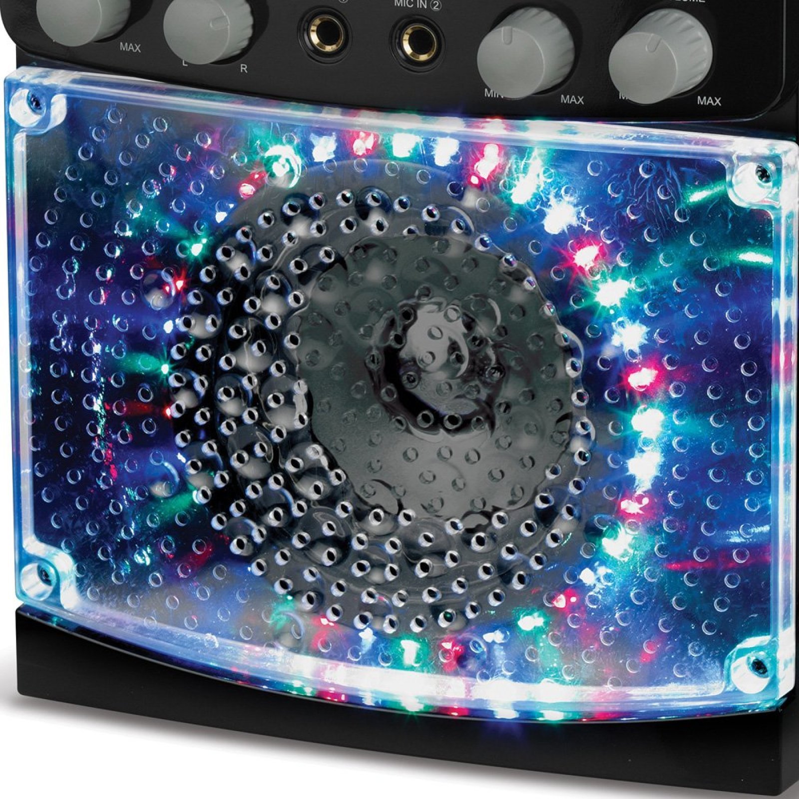 Top Loading CDG Karaoke System with LED Disco Lights Microphone Black Non-USB