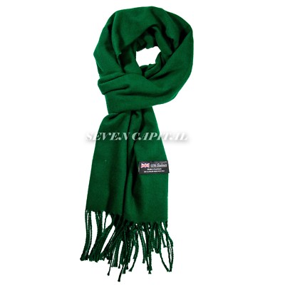 Men Women Unisex 100% Cashmere Scotland Warm Plain Scarf Pure Solid Colored Wool