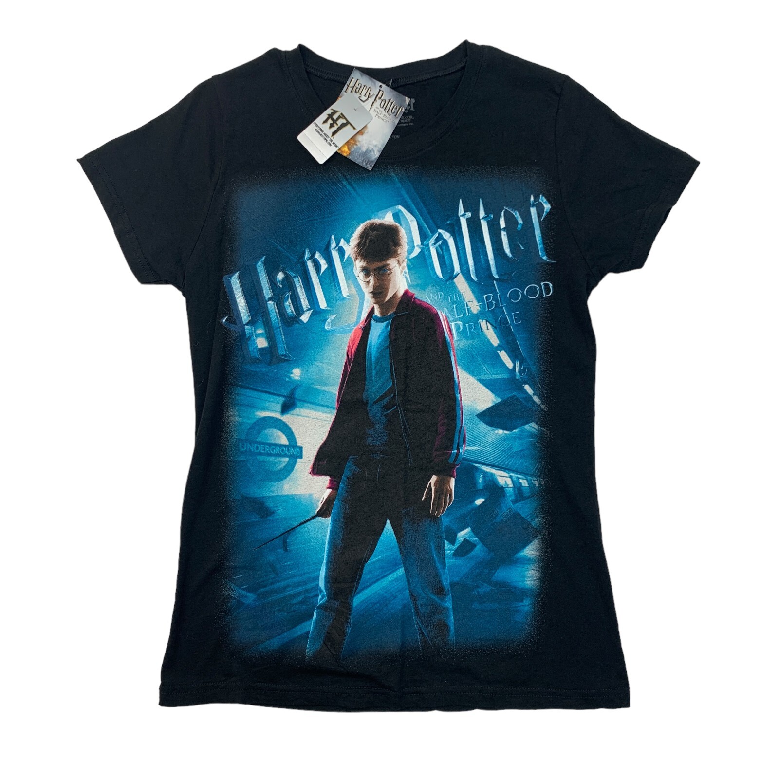★ SPAO★ Harry Potter Striped Short Sleeve T-Shirt BLUE SP Harry Potter Ravenclaw Shirt Navy Blue With White Stripes