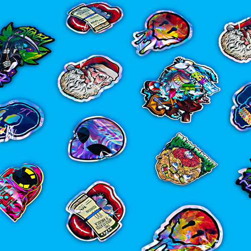 100pc Double-Sided Design Metallic Mylar Foil Resealable Storage Bags 2-3.5g