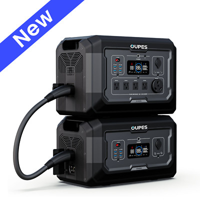 OUPES 4096Wh Mega 2 Power Station 2500W Solar Generator +B2 2048Wh Extra Battery