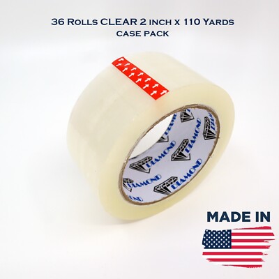Packing Shipping Tape Clear Tan 24 36 Rolls 2mil 2 3 inch 110 Yards UPS Approved