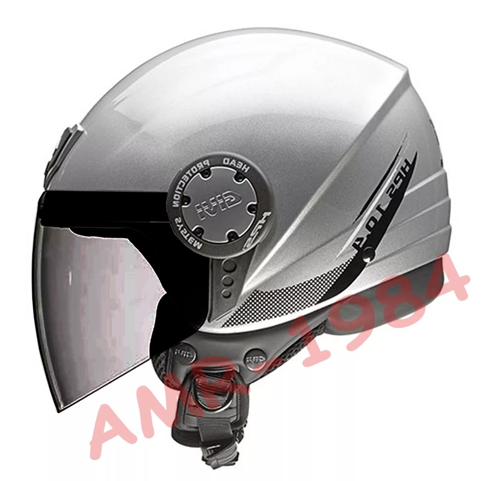 CASCO JET CON VISIERA FUME' ANTIGRAFFIO GIVI  10.4 FSLSV SOLID SILVER  H104