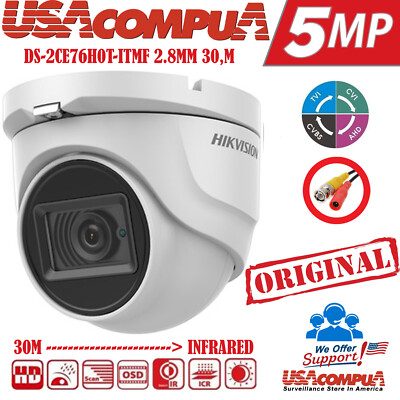 HIKVISION 5MP DOME CAMERA DS-2CE56H0T-ITMFS HD-TVI Outdoor Built In Audio