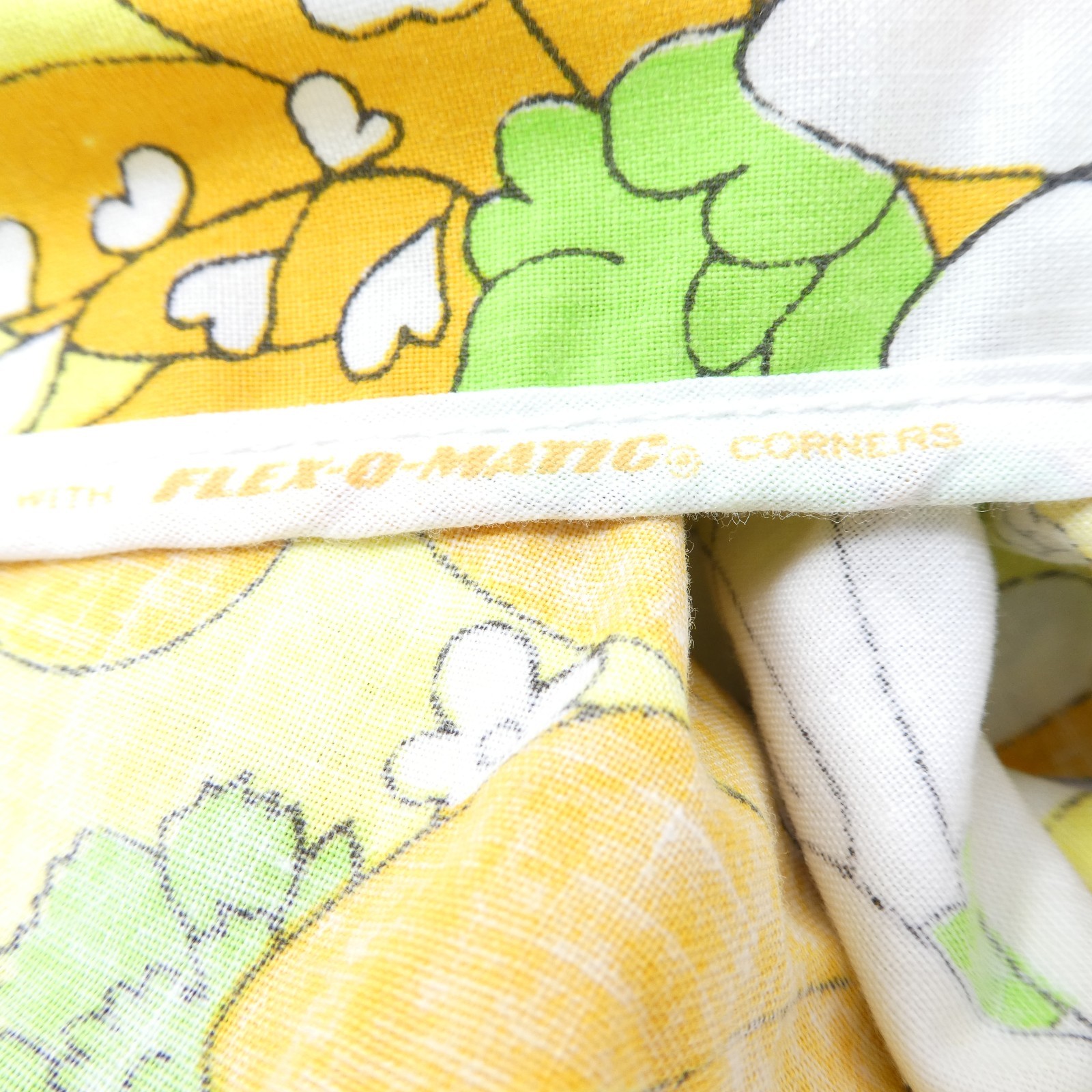 Vintage Cannon Muslin Fabric Twin Fitted Sheet Floral Cutter Crafting Sewing