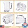 Mifoci 10 Pcs Clear Plastic Beer Mug with Handles 16 oz Reusable Acrylic Beer Stein Bulk Glasses Beer Drinking Cups Dishwasher Safe for Bar Home Hotel Cocktail Juice Alcohol Soda Party