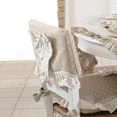 Blanc Mariclo Copridivano Shabby Chic Per Divano 2 Posti, 100% Cotone, Colore Bianco, Con Lacci, Lavabile - 2