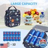 Clastyle Sport Ball Insulated Kids Lunch Bag Blue Large Thermal Cooler Bag for Boy Picnic School Lunch Box Tote,Basketball Football