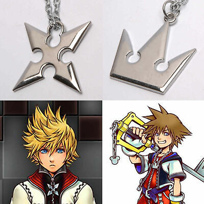 Kingdom Hearts Sora's Crown & Roxas's Cross Necklaces Cosplay Costume Accessory 