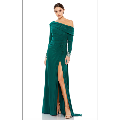 Mac Duggal Evening Jewel Cuffed Asymmetrical Gown 6 | eBay