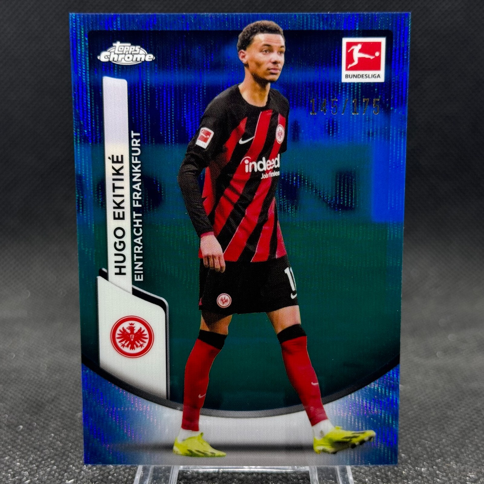 Hugo Ekitike 2023-24 Topps Chrome Bundesliga Blue Wave
