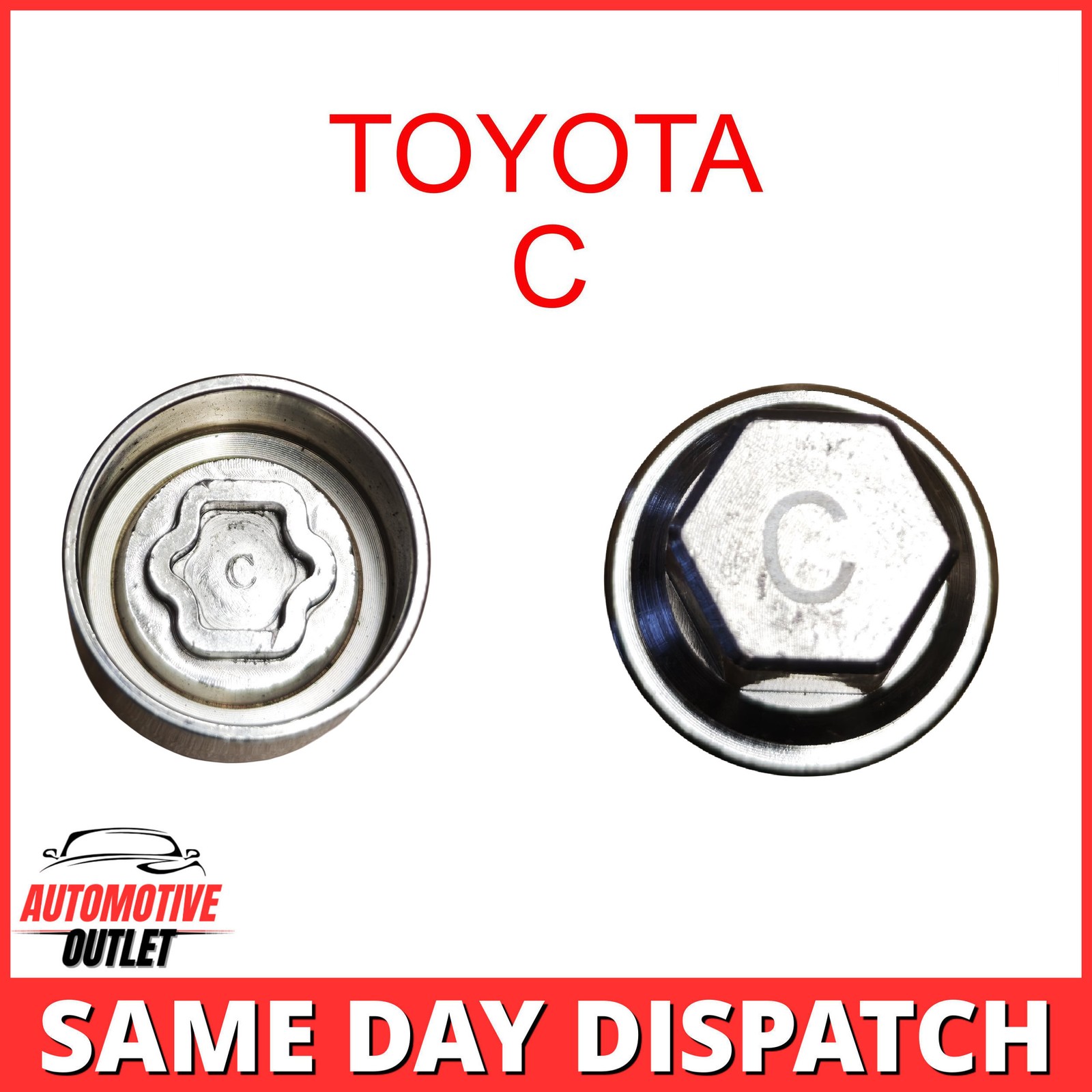MASTER LOCKING WHEEL SECURITY KEY 20mm BOLT SOCKET REMOVER LETTER C FOR TOYOTA