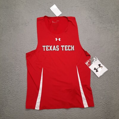 Under Armour Texas Tech Red Raiders Track Singlet Tank Top Mens Large Red White