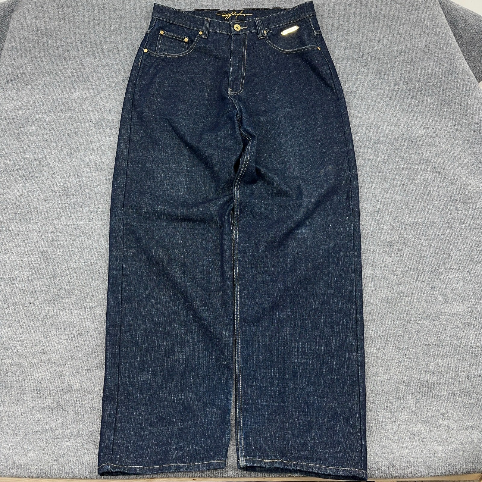 Ruff Ryders Jeans 36x34 Dark Wash Baggy Embroidered Pockets Ruff Ryders Jeans 36x34 Dark Wash Baggy Embroidered Pockets