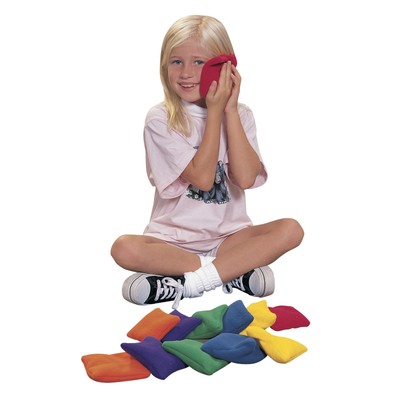Sportime Fleece Bean Bags, 5 Inches, Assorted Colors, Set of 12