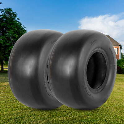 Set 2 13x5.00-6 Lawn Mower Tires 4PR Turf Tyres Smooth Tread 13x5.00x6 Tubeless