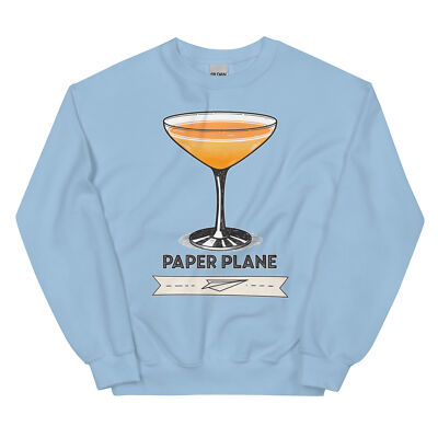 Paper Plane Drink Delicious Beverage Crewneck Sweatshirt