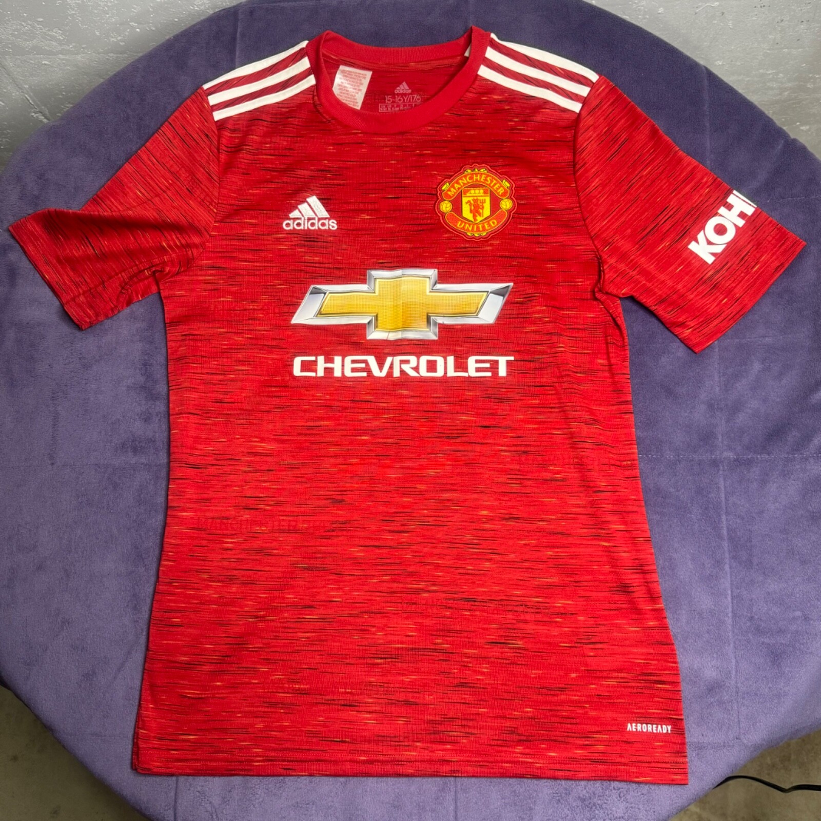 Manchester United 2020-21 Home Football Jersey Adidas Youth