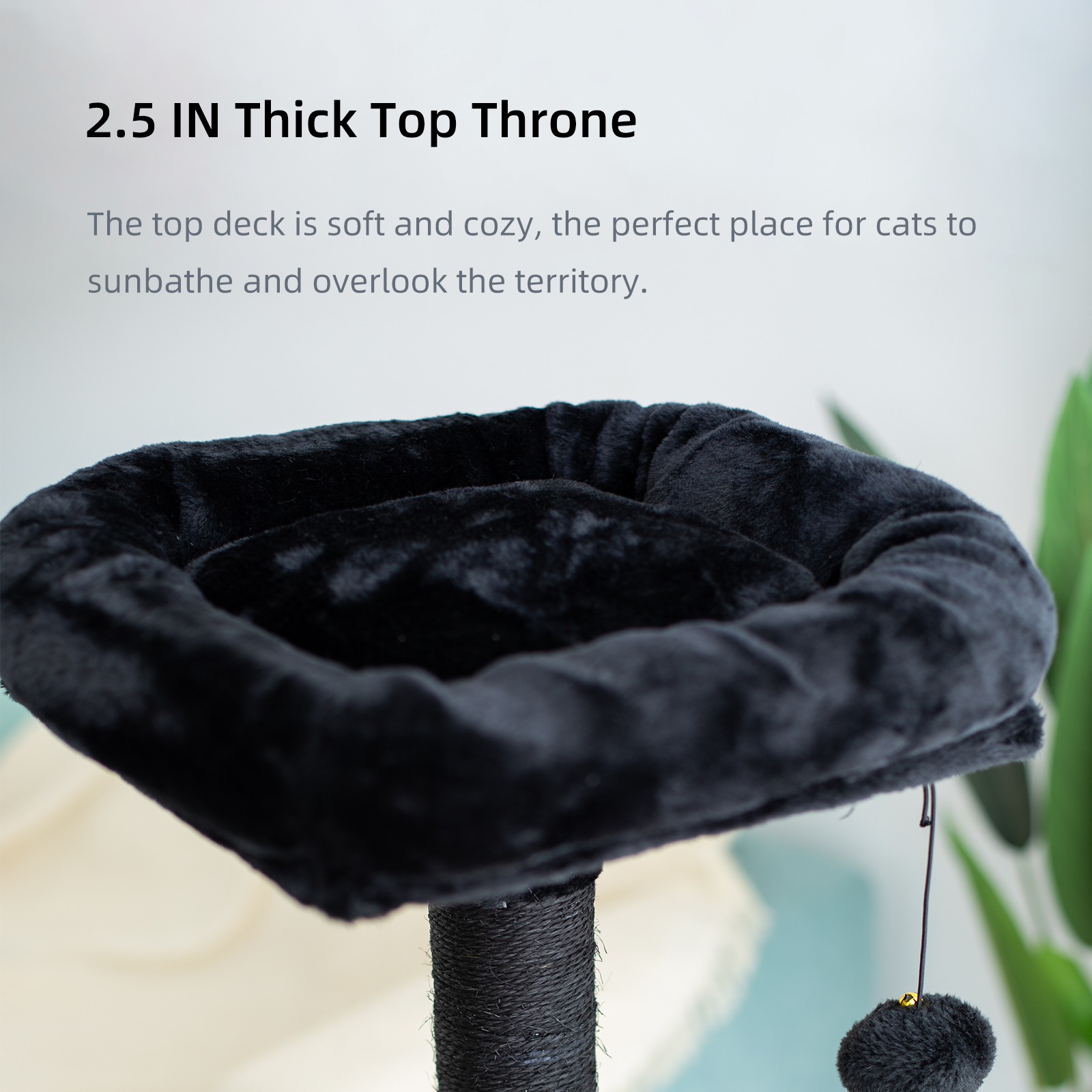 GOXIFACHOY Cat Tree Tower with Tunnel,Condo,Two Plush hanging ball,Large Cat Toy