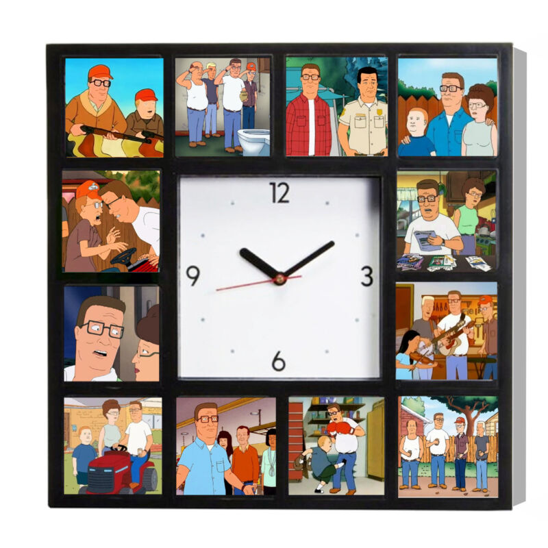 Hank King Of The Hill TV Show Clock with 12 pictures