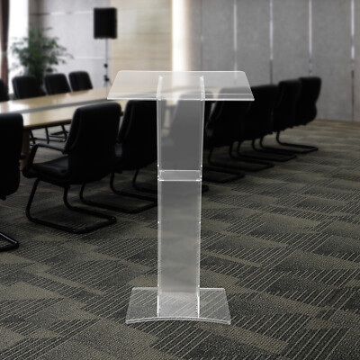 Acrylic Podium School Conference Clear Lectern Speech Stand Plexiglass Pulpit