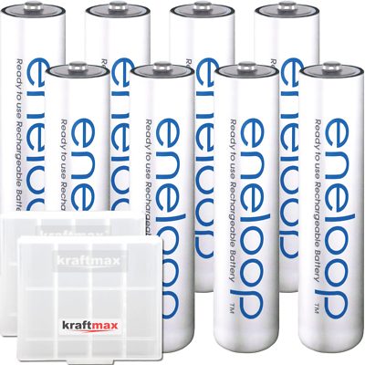 8x Panasonic eneloop Micro AAA Akkus in Kraftmax Box BK-4MCCE - Akku Batterien