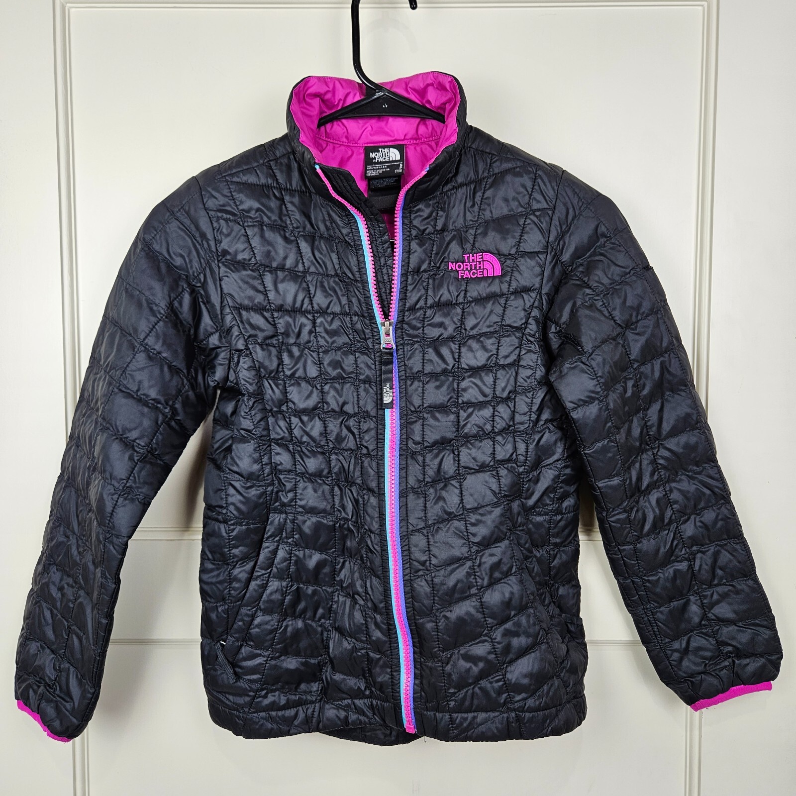 The North Face Girls Black Pink Primaloft Full Zip Jacket Co