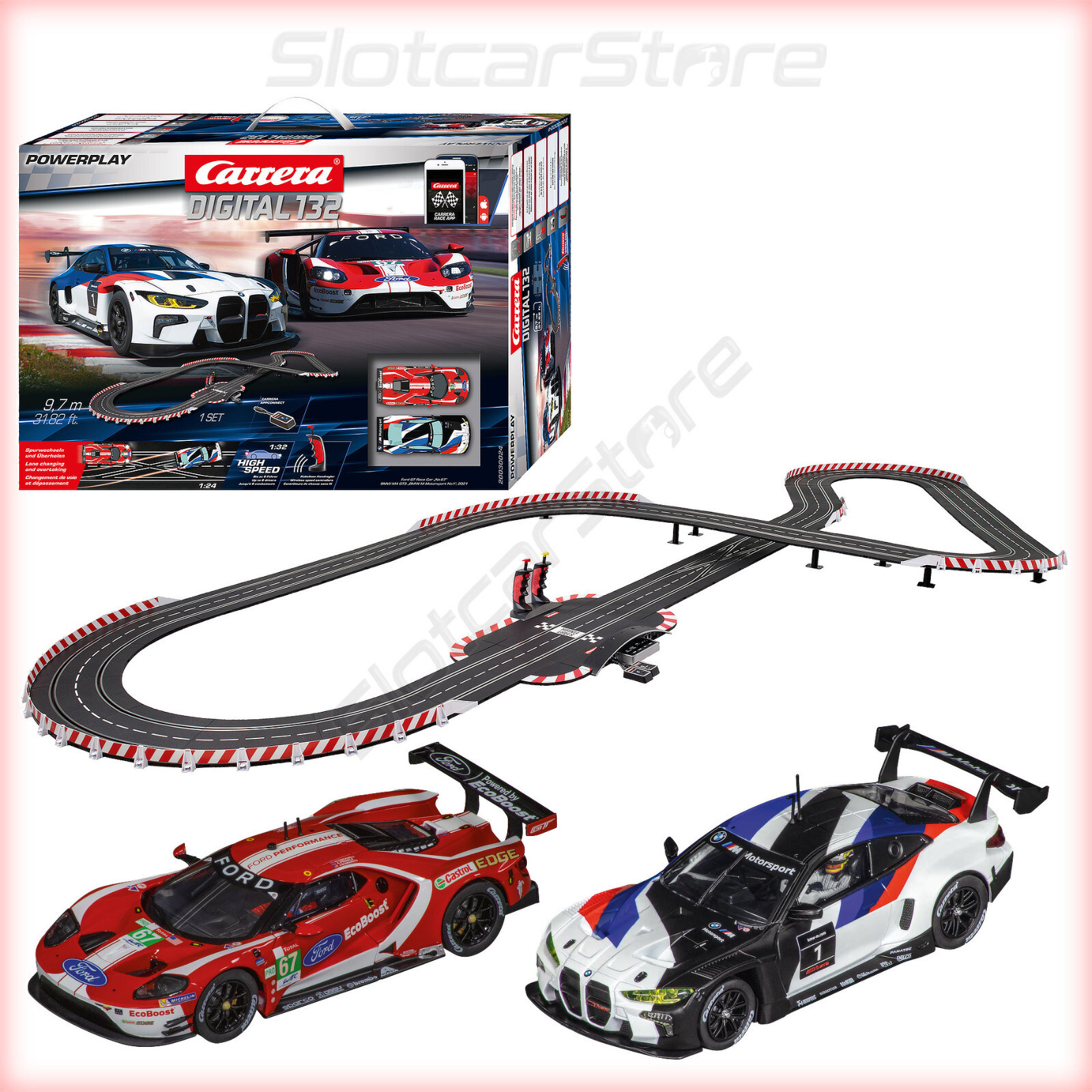 Carrera Digital 132 30024 Power Play 9,7m GT3 Wireless App 1