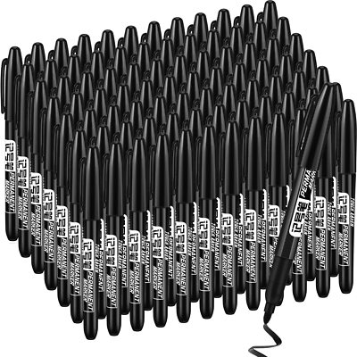 200 Pack Permanent Markers Bulk Black Permanent Marker Set Fine Point Marker ...