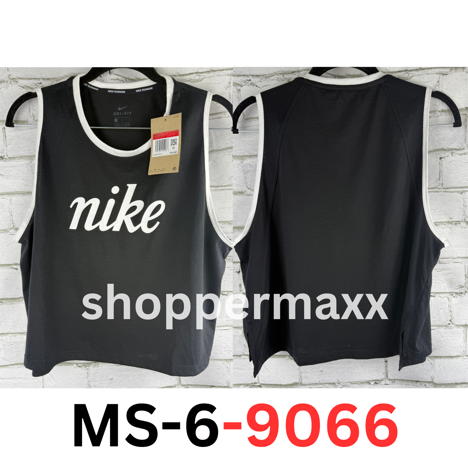Nike Big Logo Women's Running T-Shirt Black/White Size Large